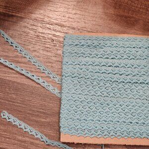 Aqua Blue/Green Scalloped Raschel Lace Edging Trim - 5/16" x 6 Yards